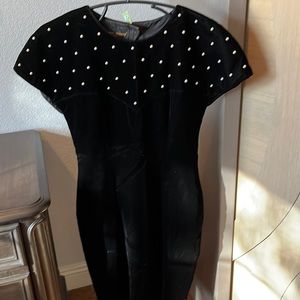 Donna Ricco black velvet dress